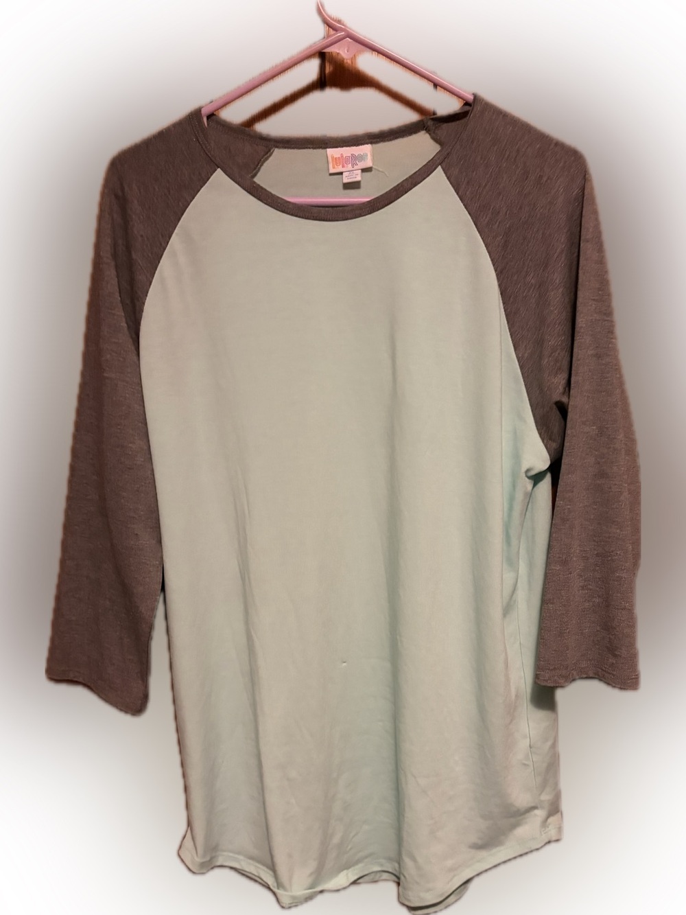 Lularoe blue and grey Raglan Sleeve Tee